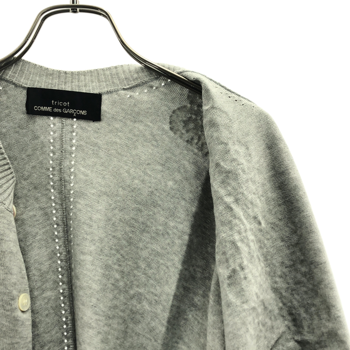 tricot COMME des GARCONS / トリココムデギャルソン コットン プリント クルーネック カーディガン