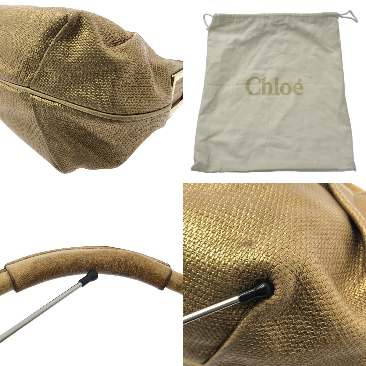 Chloe / クロエ レザー ハーフムーン ハンドバッグ