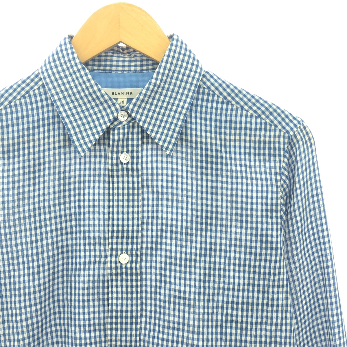 BLAMINK / ブラミンク コットン ギンガムチェック レギュラーブラウス