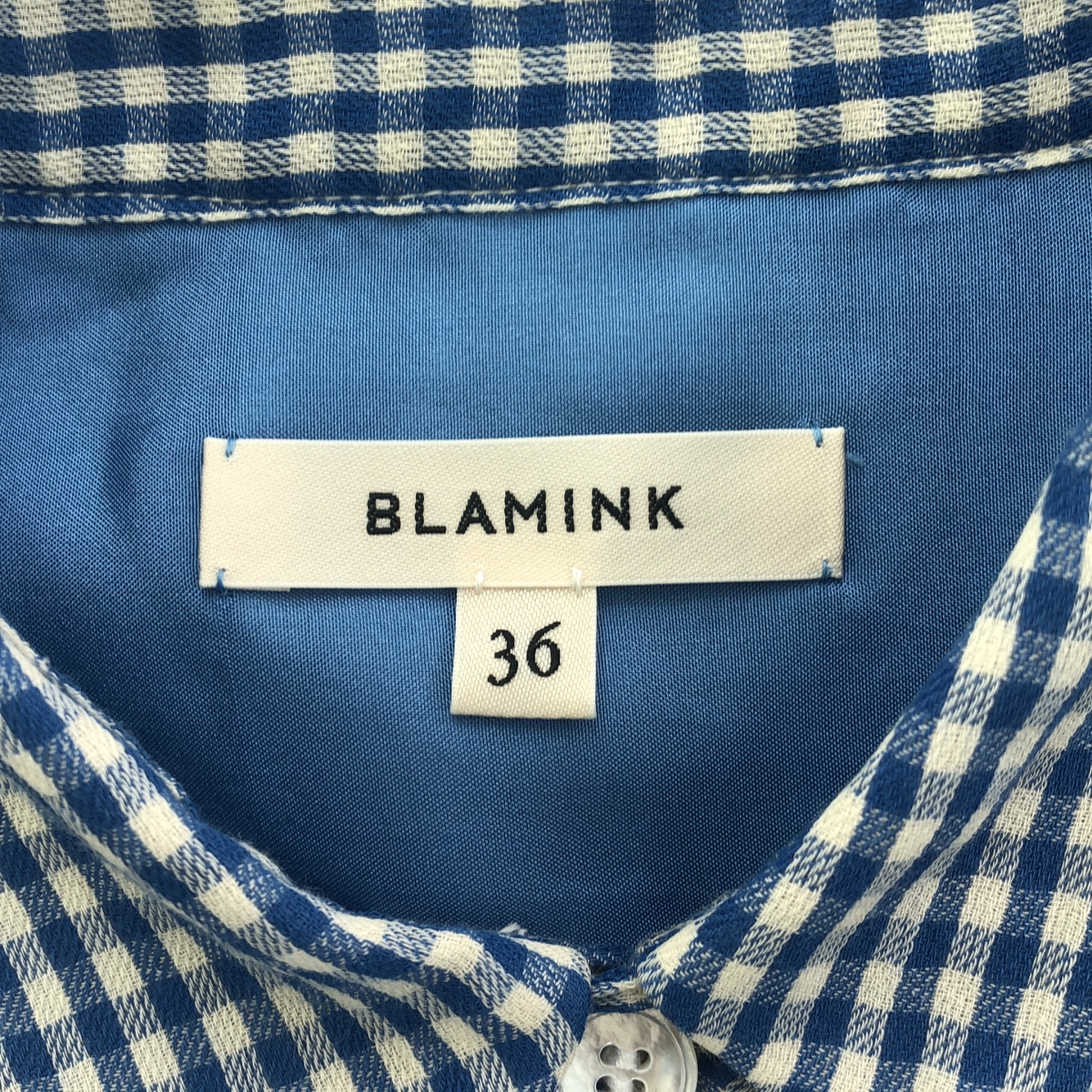 BLAMINK / ブラミンク コットン ギンガムチェック レギュラーブラウス