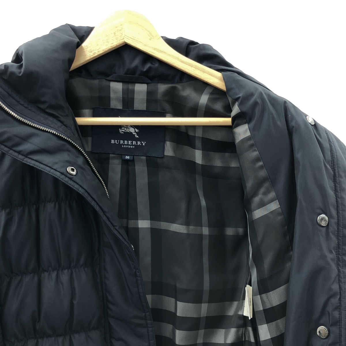 BURBERRY LONDON / バーバリーロンドン スタンドカラー ベルテッド ダウンコート / 裏地ノヴァチェック