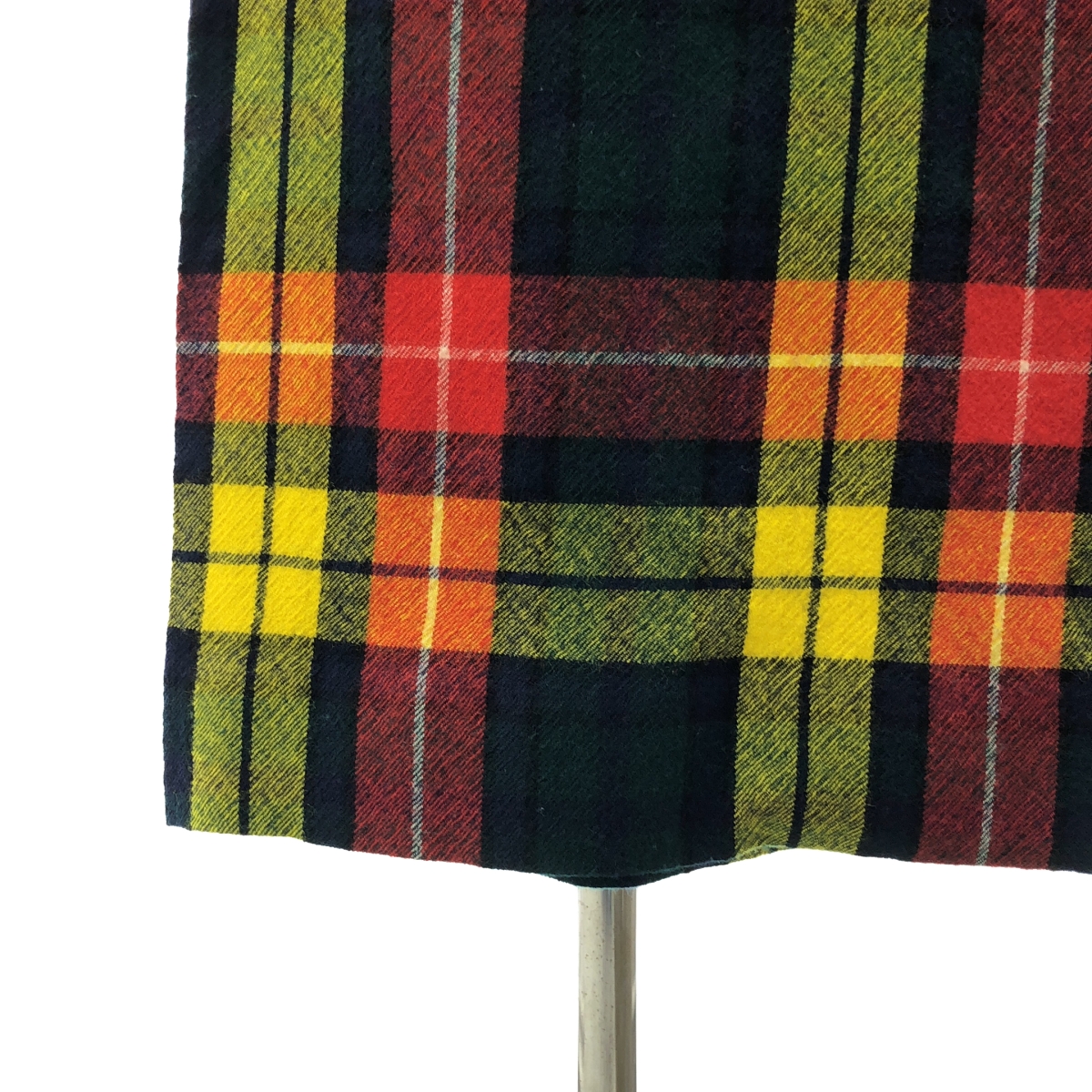 tricot COMME des GARCONS / トリココムデギャルソン ウール タータンチェック プリーツ ラップ ロングスカート