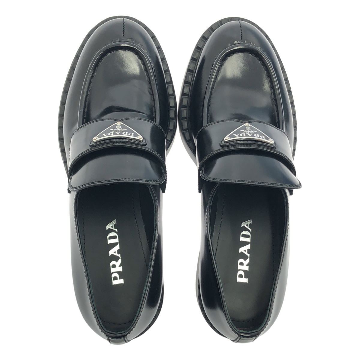 PRADA / プラダ チョコレート ブラッシュドレザー ローファー