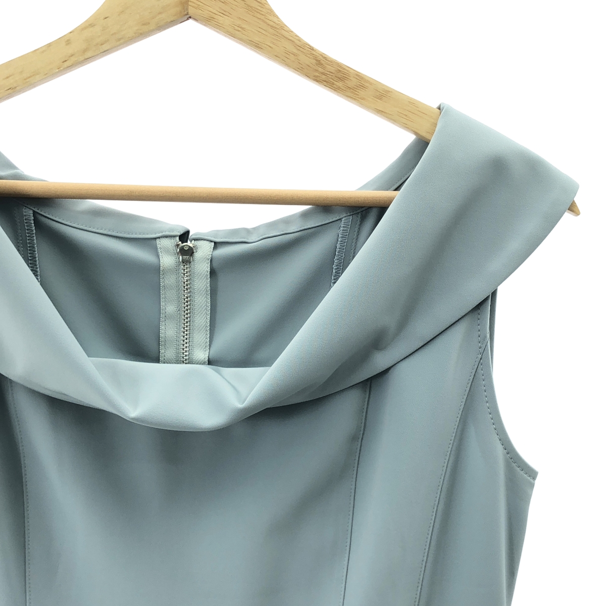 FOXEY NEW YORK / フォクシーニューヨーク ロールカラー ノースリーブ ストレッチ ワンピース