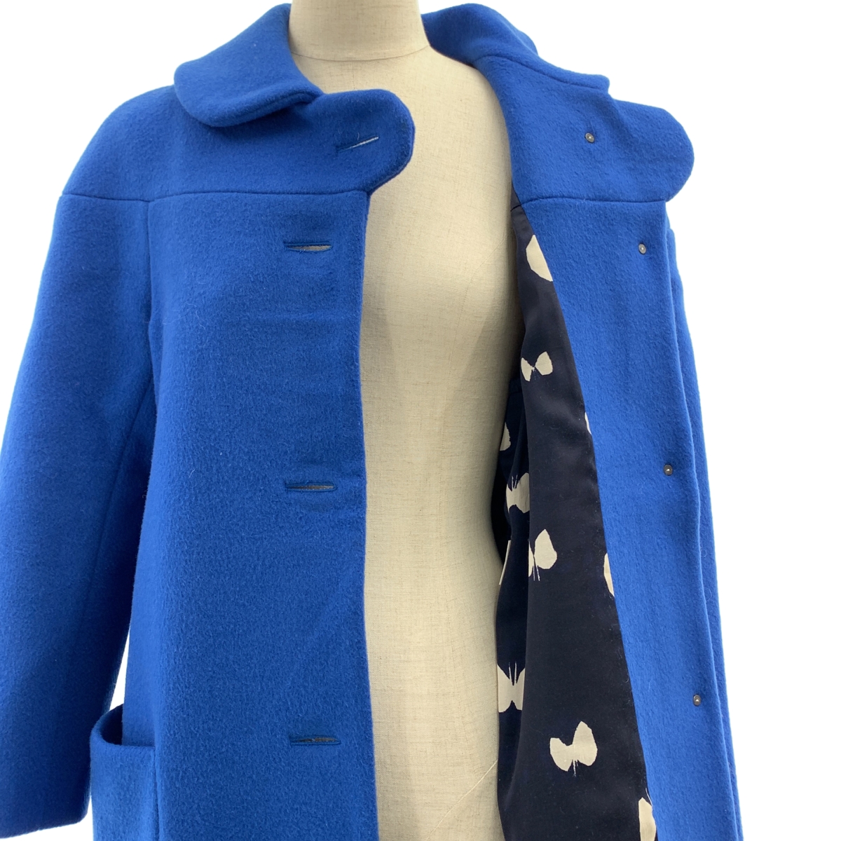 mina perhonen / ミナペルホネン pianissimo ウールメルトン ラウンドカラー コート