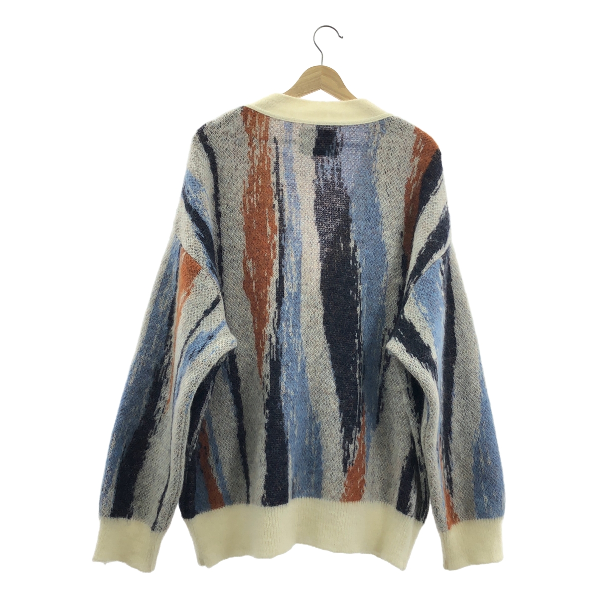 Maison Special / メゾンスペシャル ランダムストライププライムオーバーモヘヤ ニット カーディガン