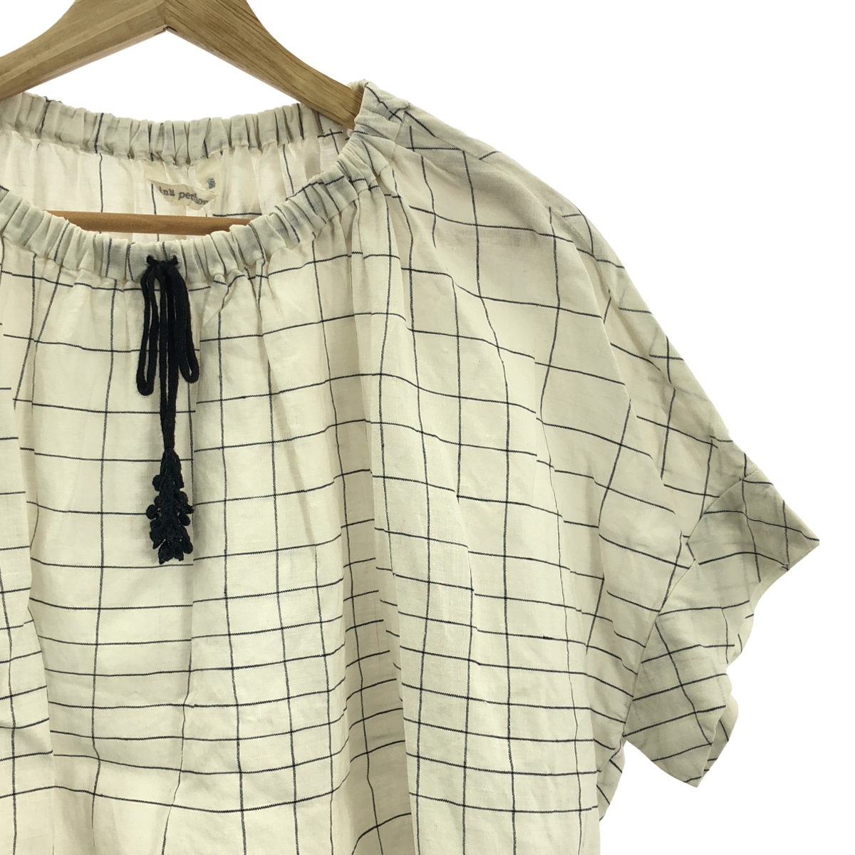 mina perhonen / ミナペルホネン town check タウンチェック リネン ブラウス