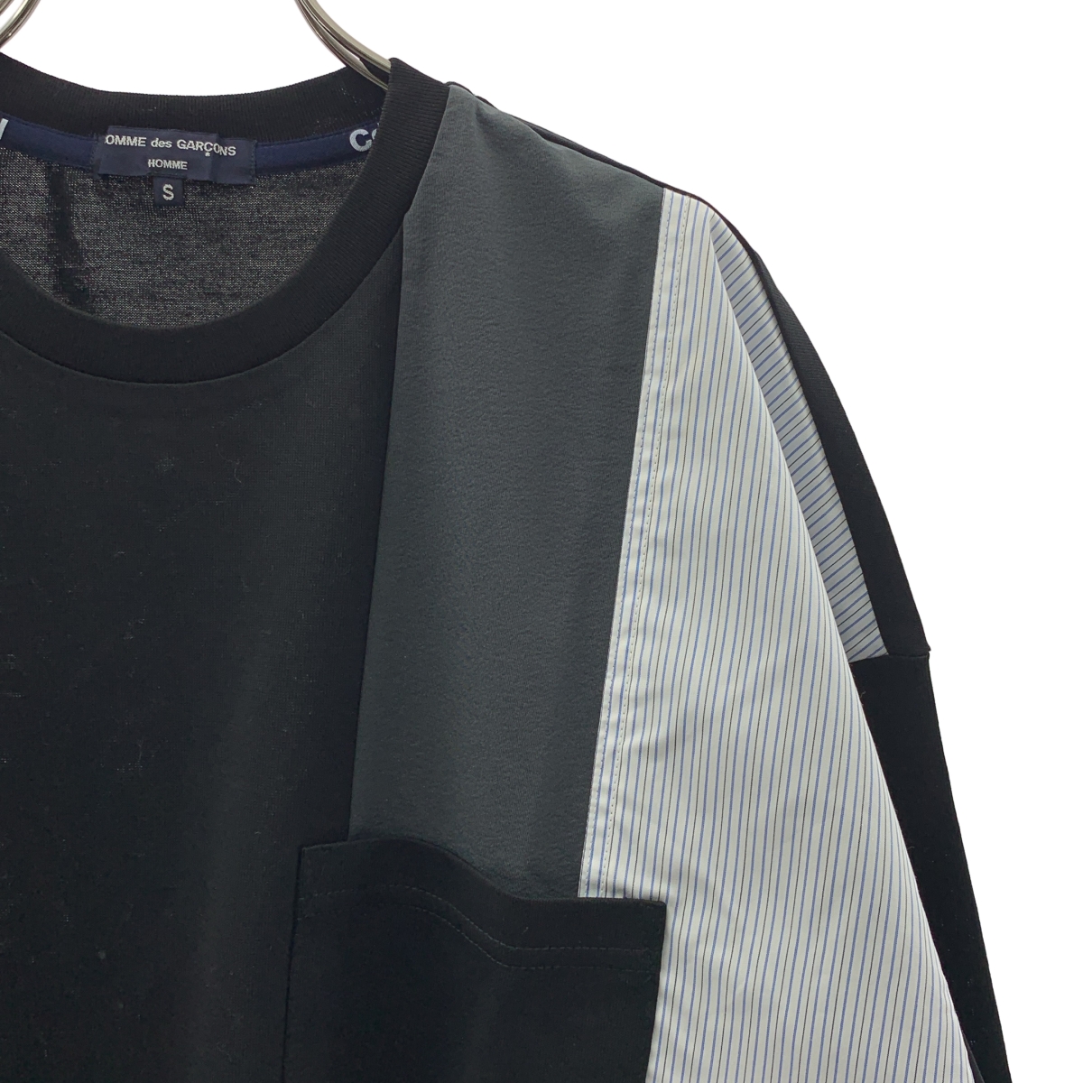 COMME des GARCONS HOMME / コムデギャルソンオム コットン ストライプ  ドッキング Tシャツ