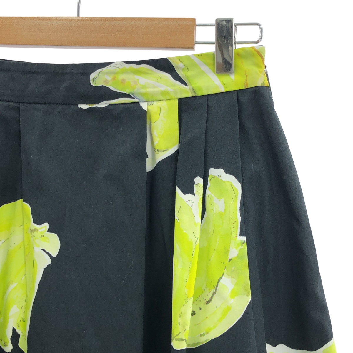 MSGM / エムエスジーエム コットン 総柄 バナナ サイドジップ スカート