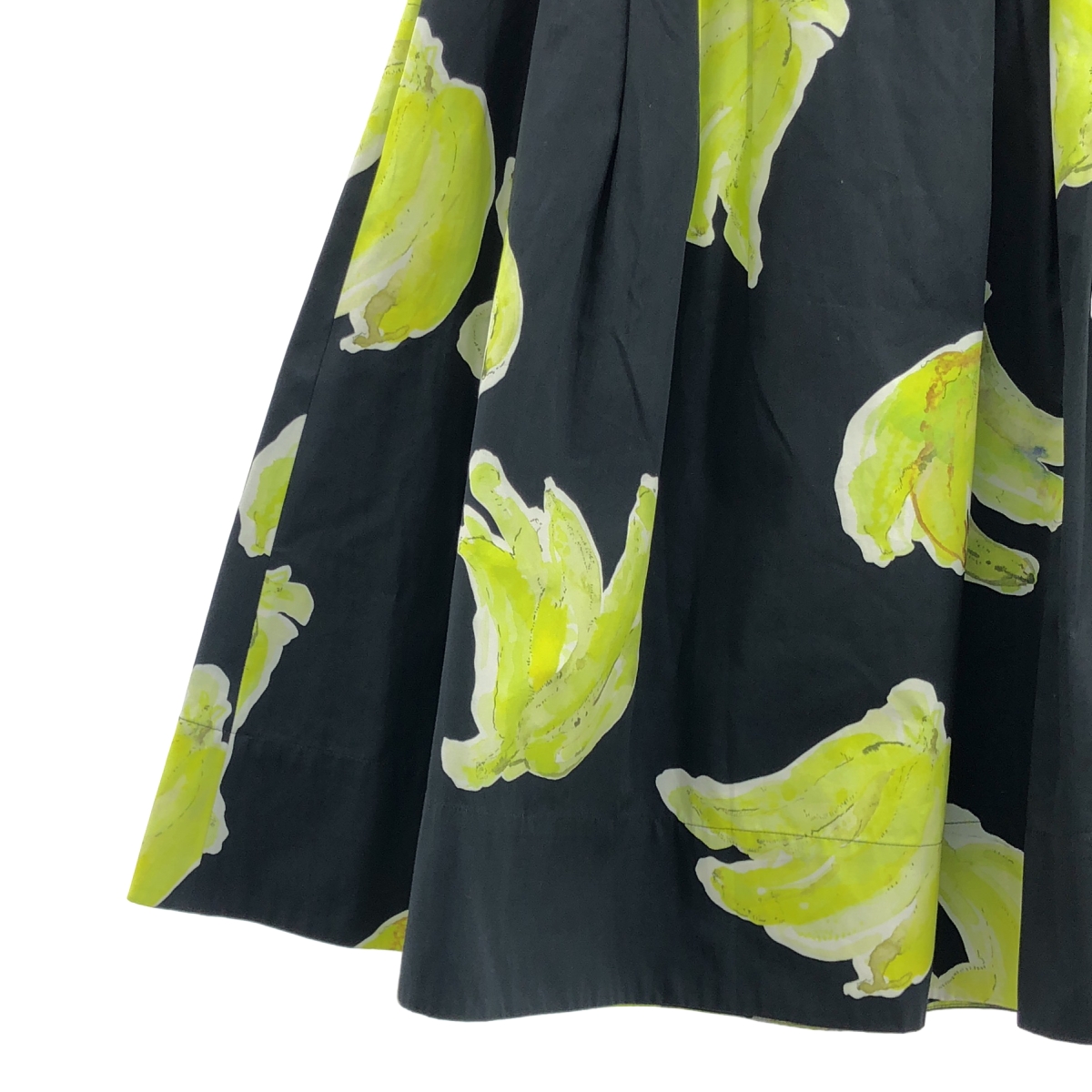 MSGM / エムエスジーエム コットン 総柄 バナナ サイドジップ スカート