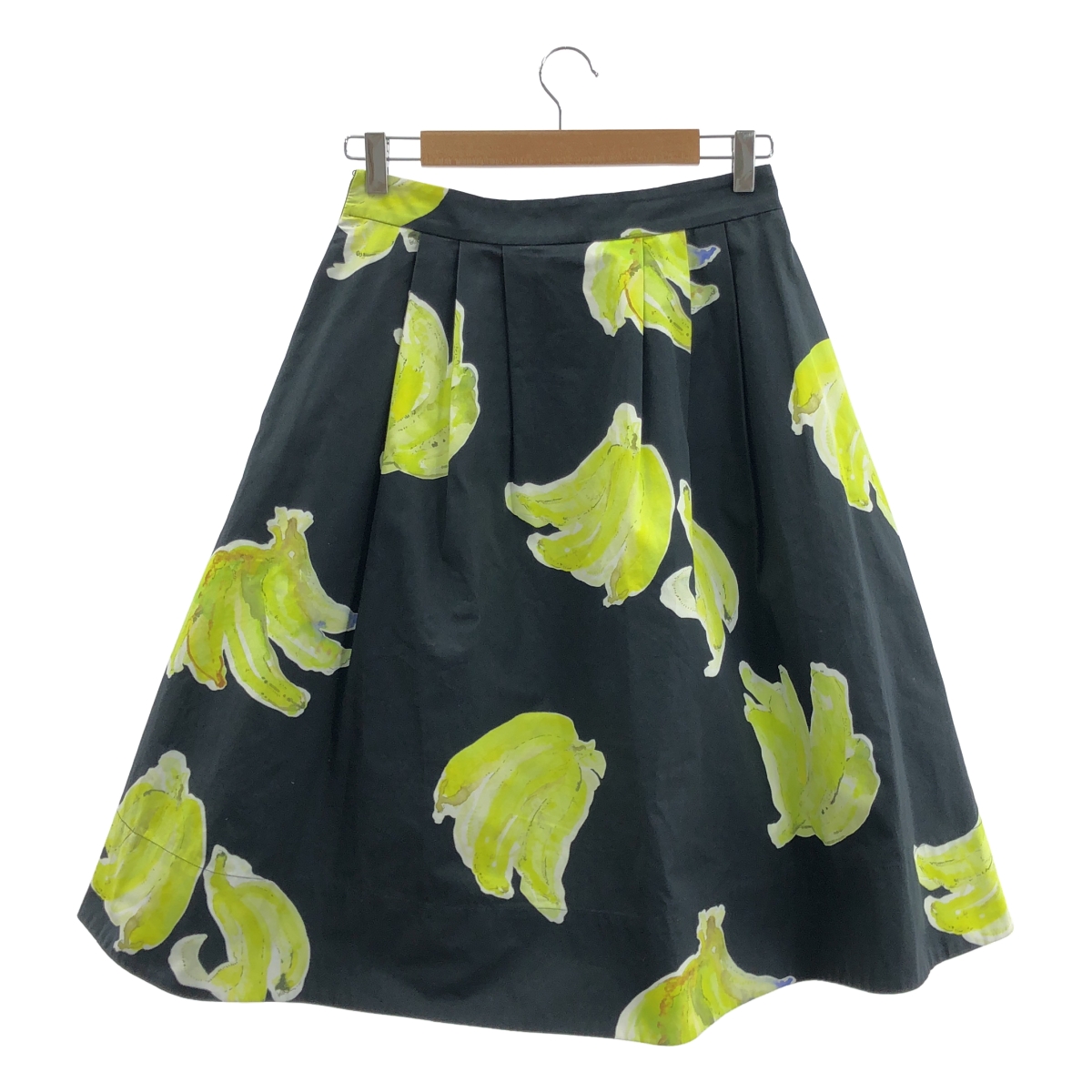 MSGM / エムエスジーエム コットン 総柄 バナナ サイドジップ スカート