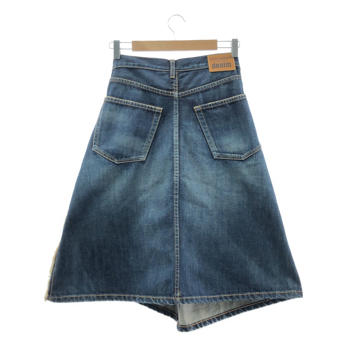 JUNYA WATANABE COMME des GARCONS / ジュンヤワタナベ 【denim】ダメージ加工 サイドジップ 再構築 デニムスカート