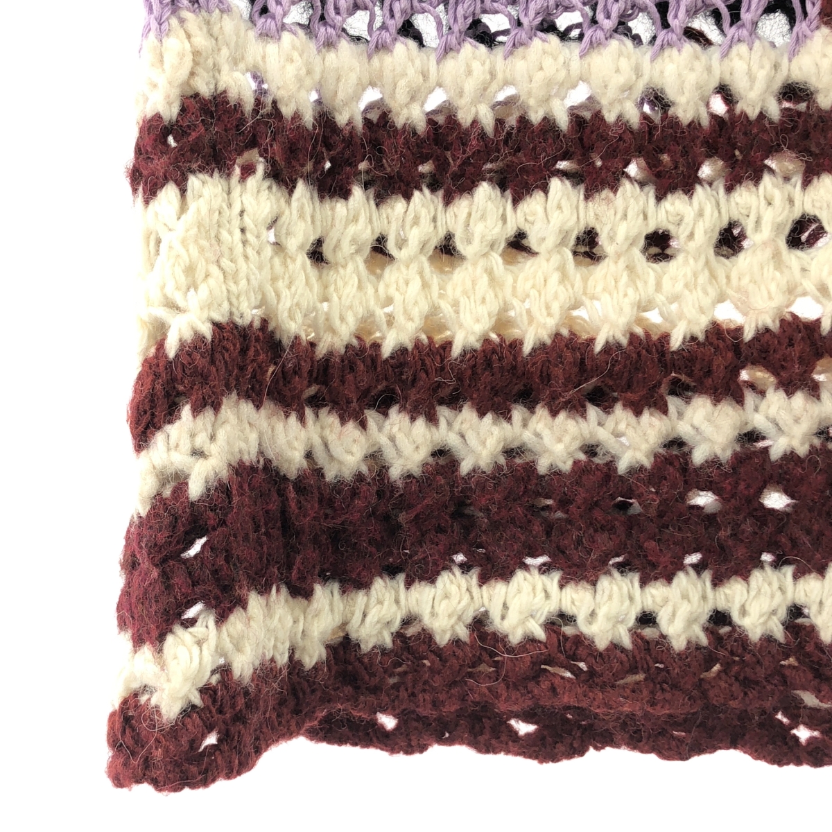 MARNI / マルニ Striped Wool Blend Crochet Sweater  半袖 ウール クロシェットニット