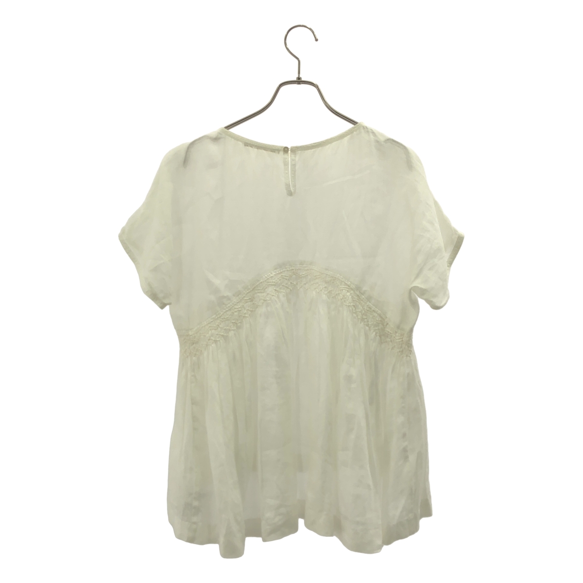 ne Quittez pas / ヌキテパ Ramie Smocking Short Sleeve Blouse ラミー ショートスリーブ ブラウス