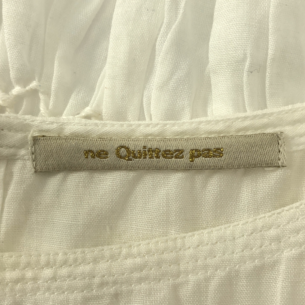 ne Quittez pas / ヌキテパ Ramie Smocking Short Sleeve Blouse ラミー ショートスリーブ ブラウス