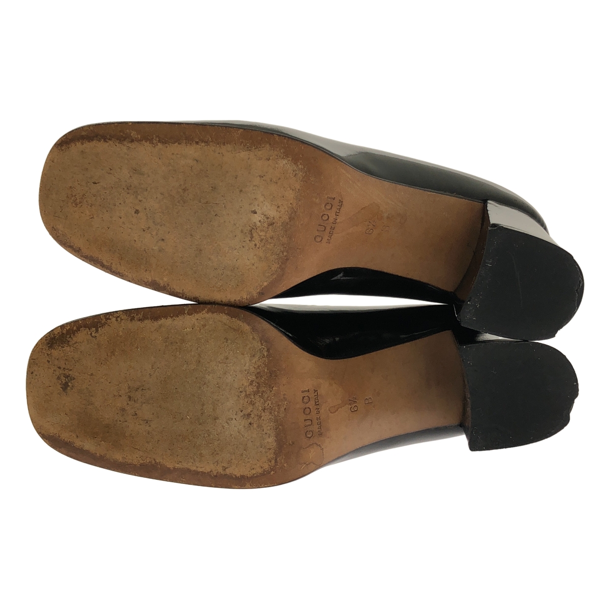 GUCCI / グッチ パテントレザー ホースビット チャンキーヒール パンプス