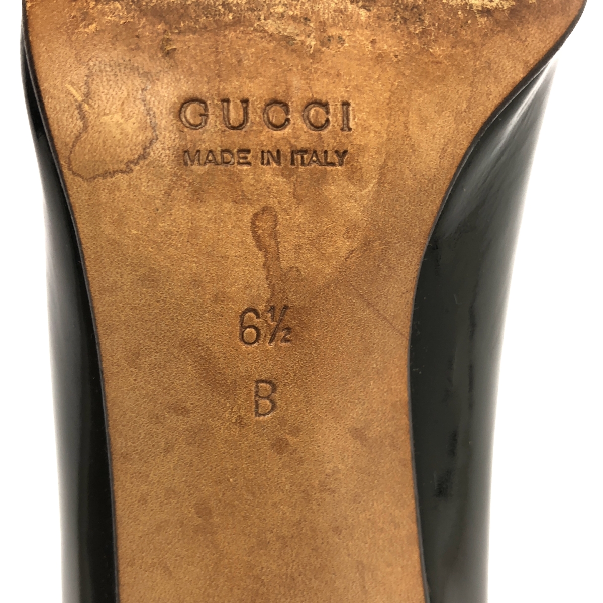 GUCCI / グッチ パテントレザー ホースビット チャンキーヒール パンプス