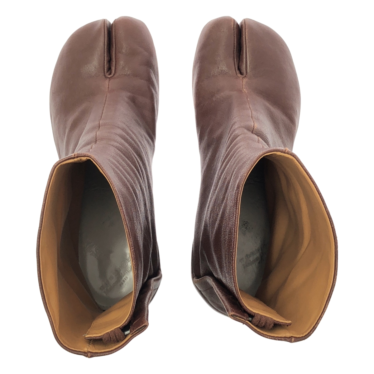 Maison Margiela / メゾンマルジェラ Tabi / タビ レザー チャンキーヒール ショートブーツ ブーティ 足袋