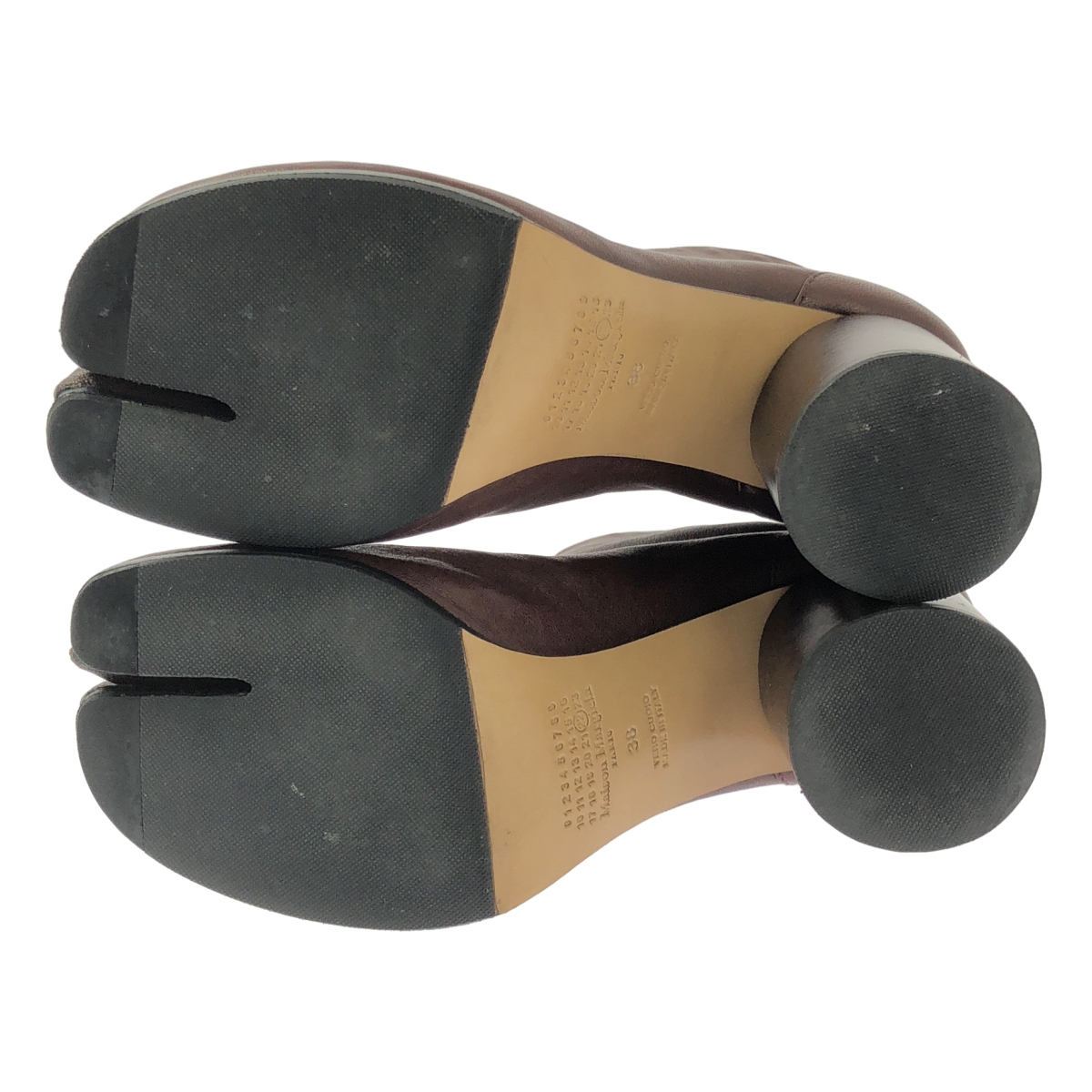 Maison Margiela / メゾンマルジェラ Tabi / タビ レザー チャンキーヒール ショートブーツ ブーティ 足袋