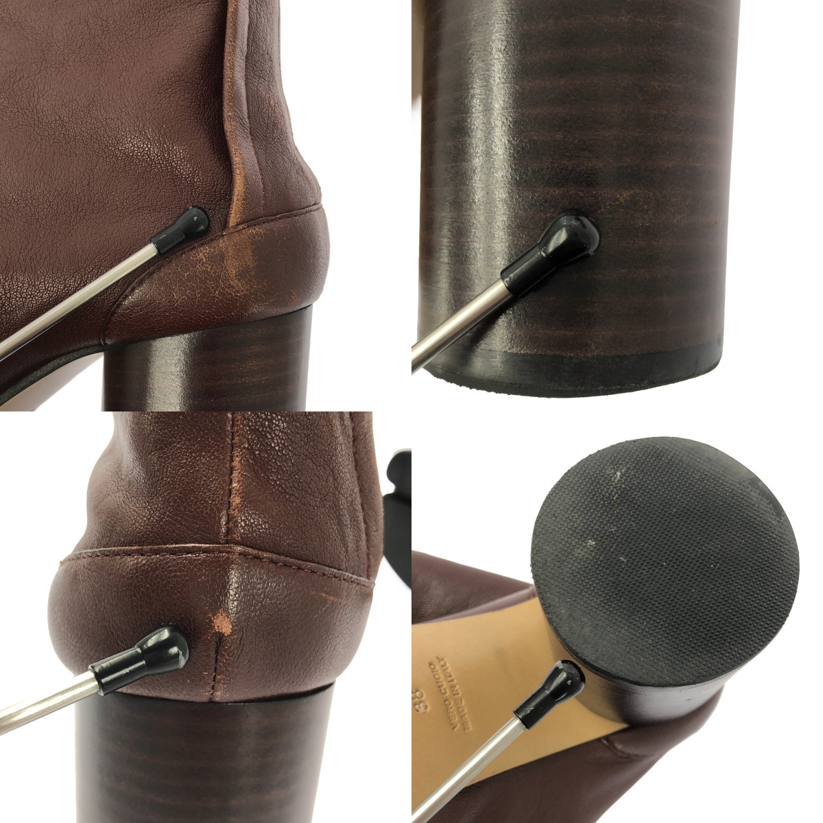 Maison Margiela / メゾンマルジェラ Tabi / タビ レザー チャンキーヒール ショートブーツ ブーティ 足袋