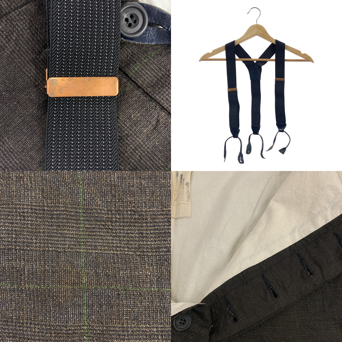 Paul Harnden / ポールハーデン suspender pants / レザー切替 サルペンダー ショートパンツ ショーツ