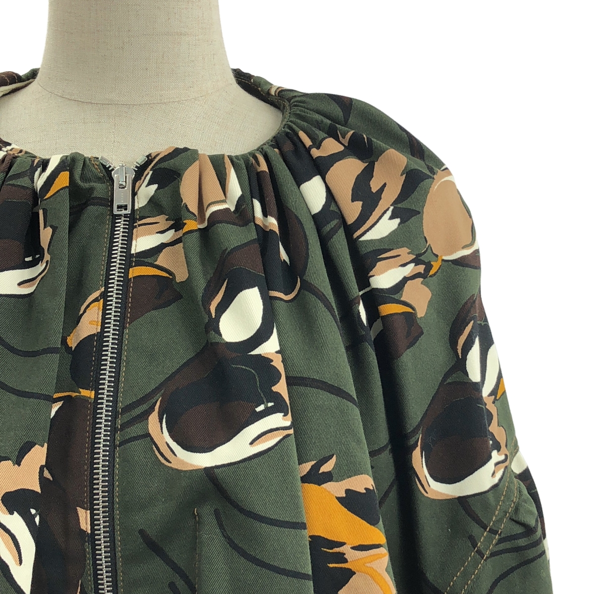 MARNI / マルニ 総柄 ドローストリング ギャザー ボリューム ブルゾン ジャケット