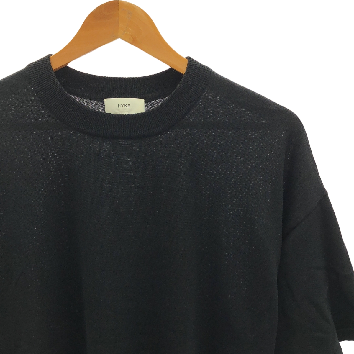 HYKE / ハイク コットン スリット ショートスリーブニット