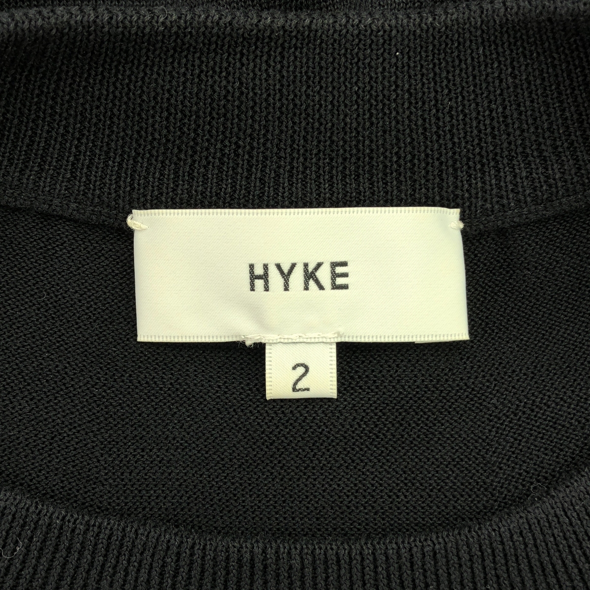 HYKE / ハイク コットン スリット ショートスリーブニット