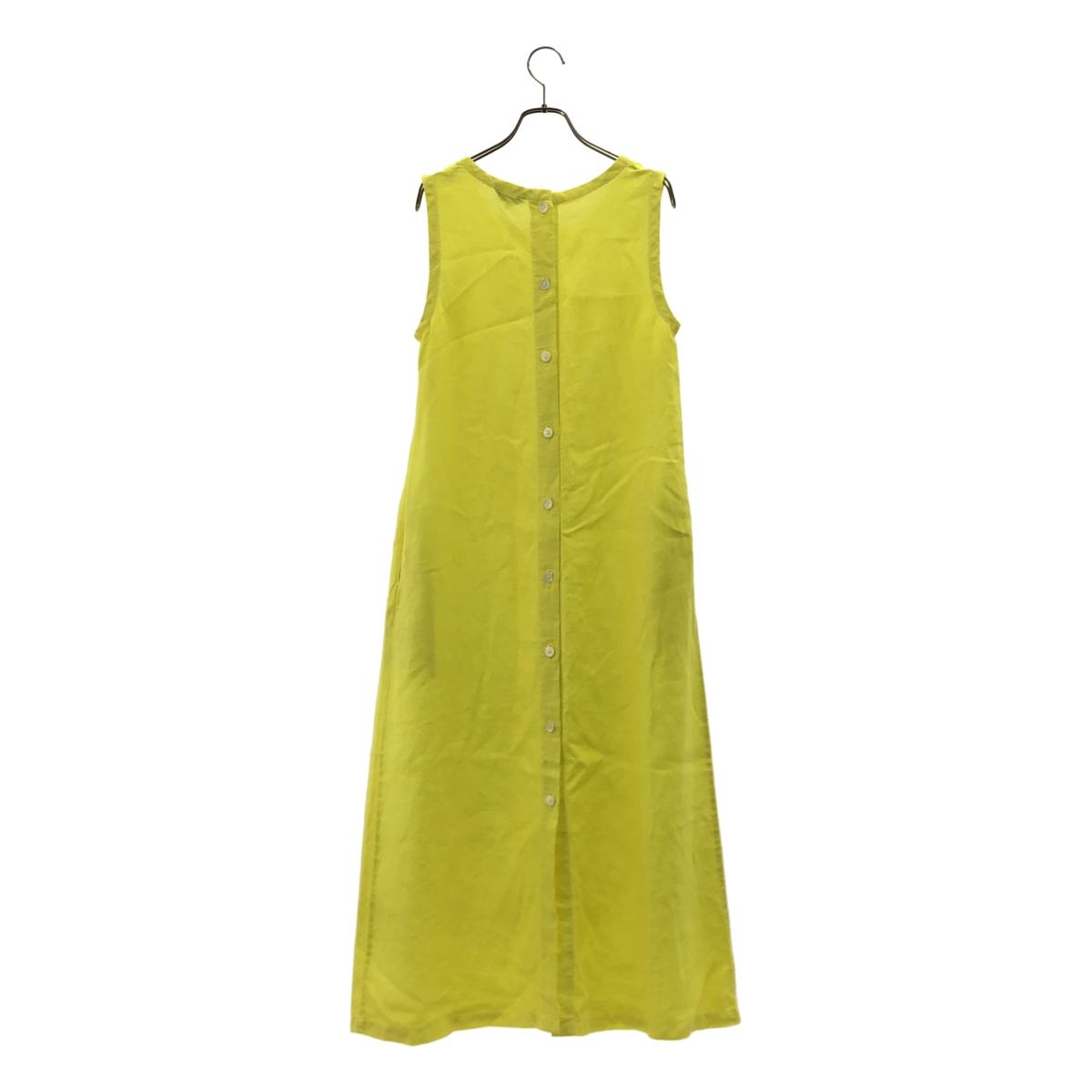 その他 LONG BACK BUTTON DRESS / リネン バックボタン ワンピース