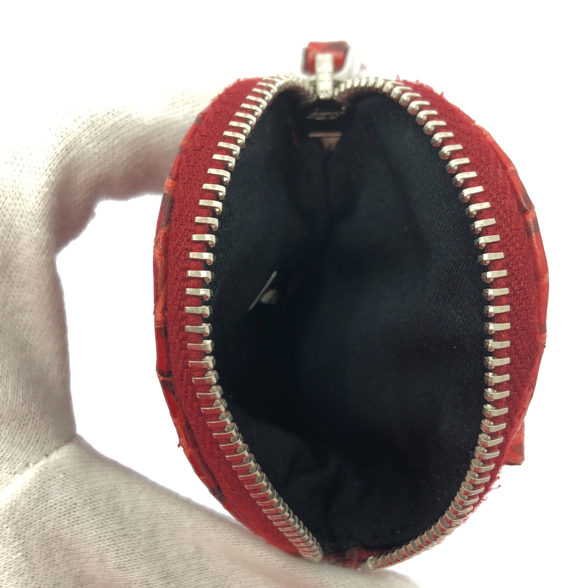 miu miu / ミュウミュウ レザー パイソン ビジュー装飾 ハート コインケース 財布