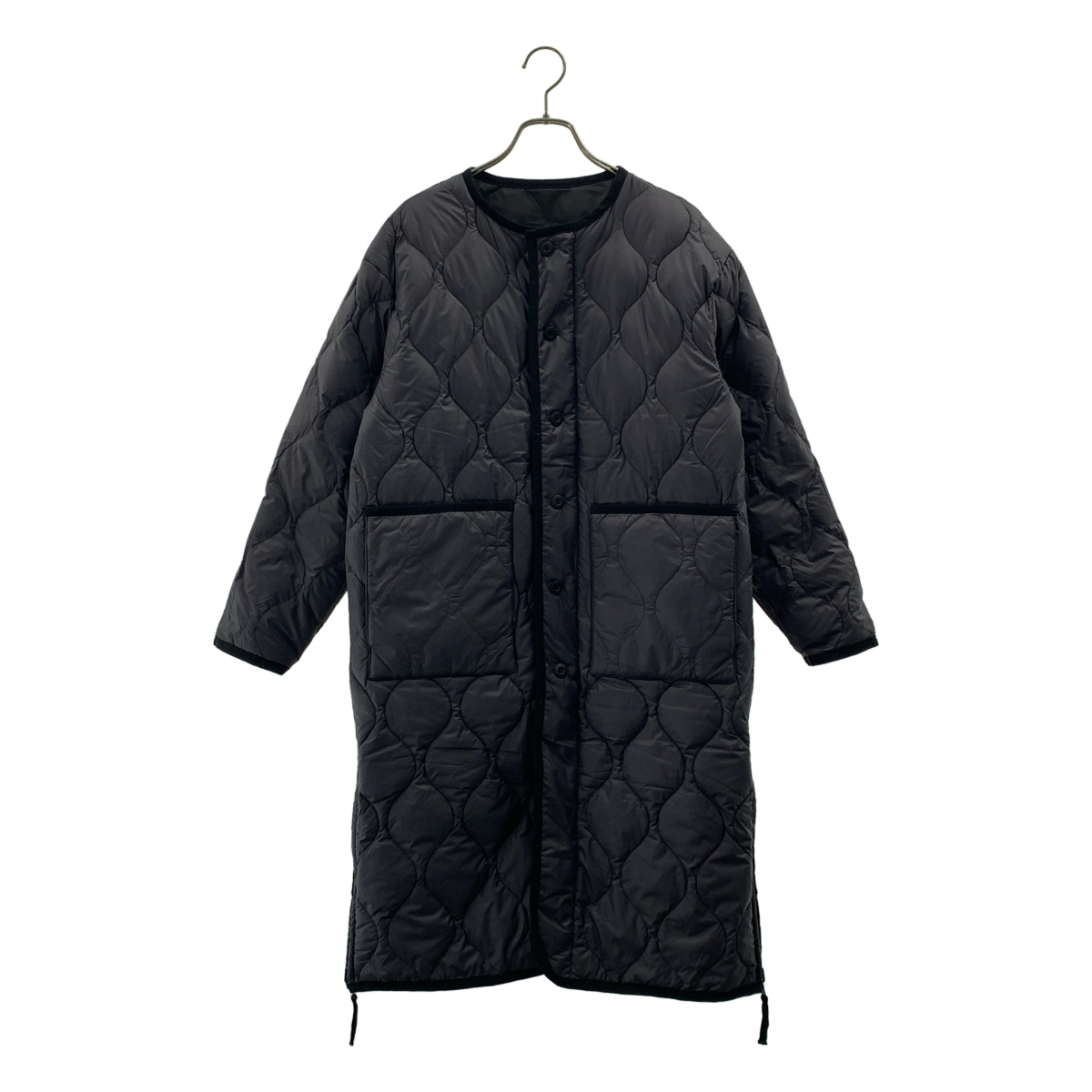 TAION / タイオン × BEAMS リバーシブル キルティング ノーカラー ダウンコート