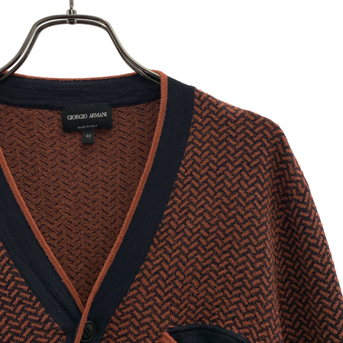 GIORGIO ARMANI / ジョルジオアルマーニ 幾何学模様 ヘンリーネック ニット セーター