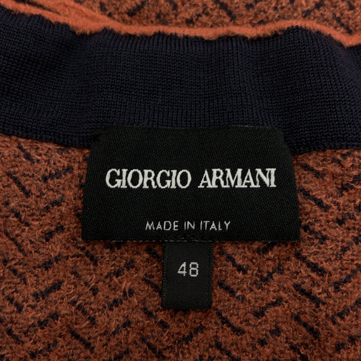 GIORGIO ARMANI / ジョルジオアルマーニ 幾何学模様 ヘンリーネック ニット セーター