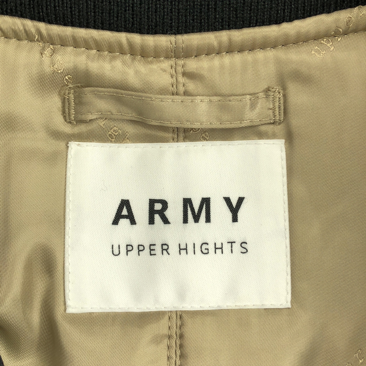 upper hights / アッパーハイツ × IENA / イエナ 別注 / ARMY / MA-1 オーバーシルエット ボンバージャケット ブルソン / ロゴ総裏地