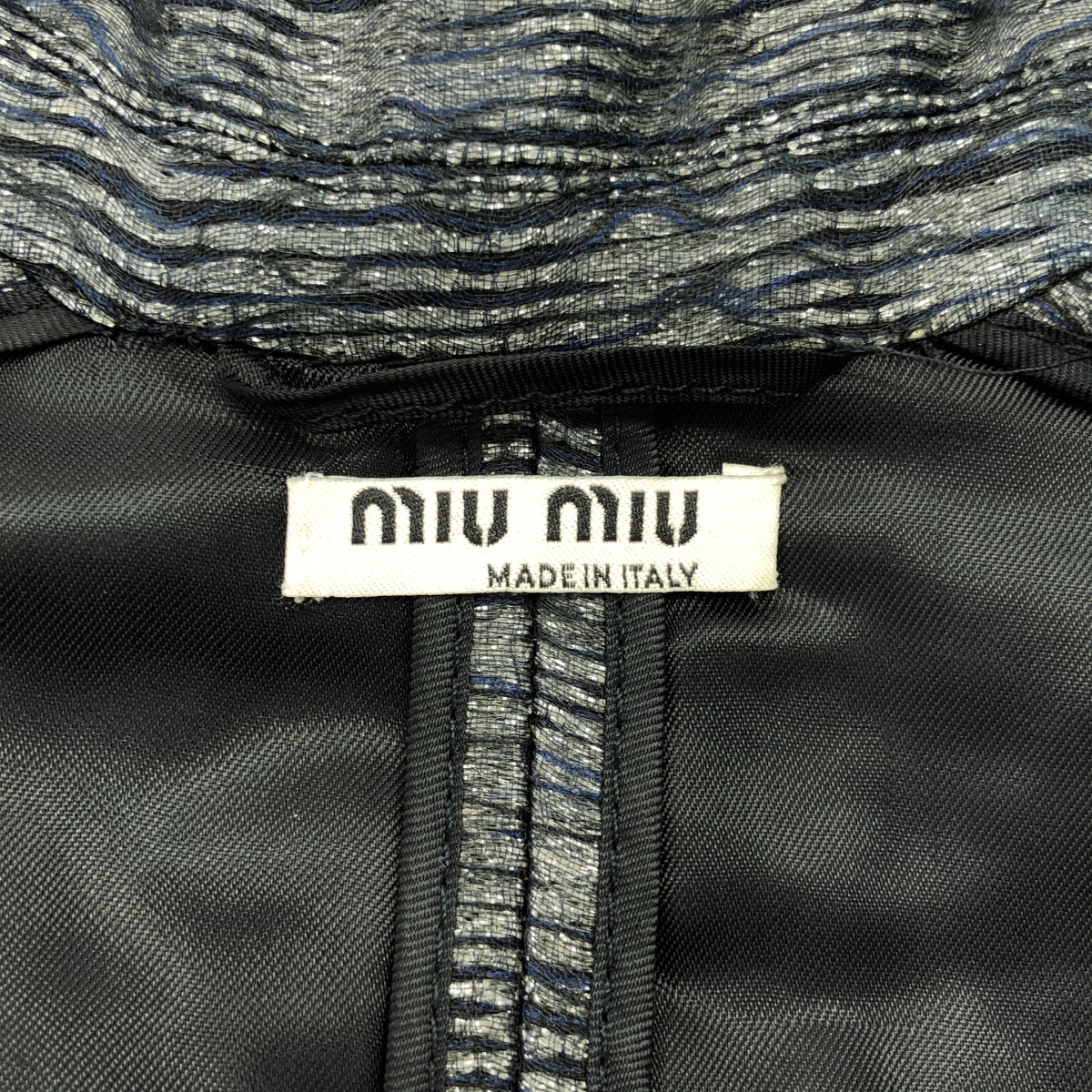 miu miu / ミュウミュウ ウエストテープ ラメ シフォン 1B テーラードジャケット