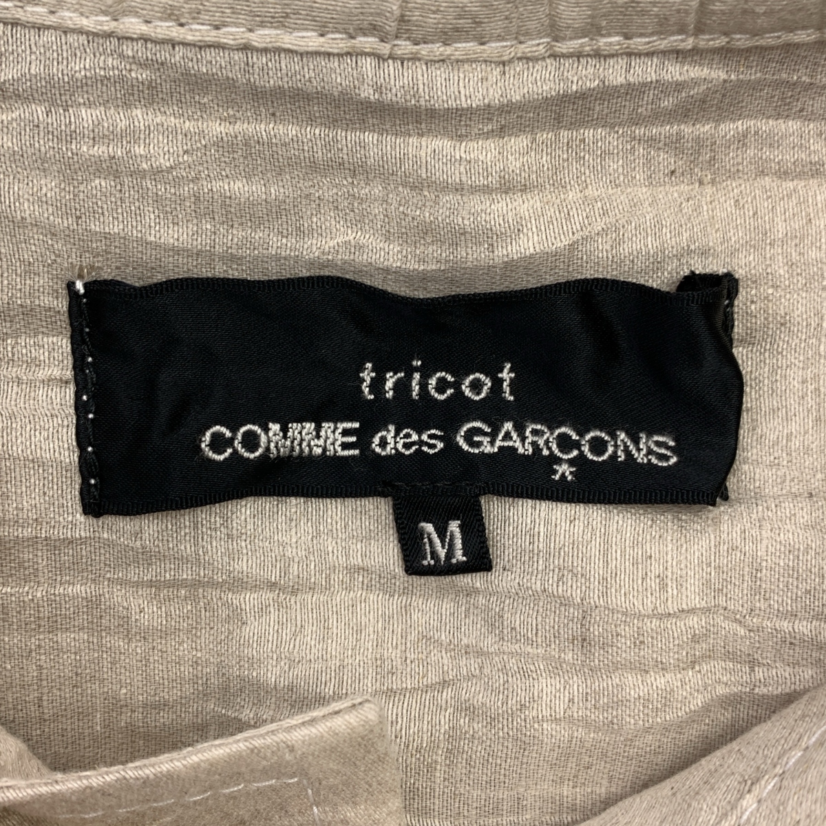 tricot COMME des GARCONS / トリココムデギャルソン リネン ナイロン ラウンドカラー シャツ ワンピース