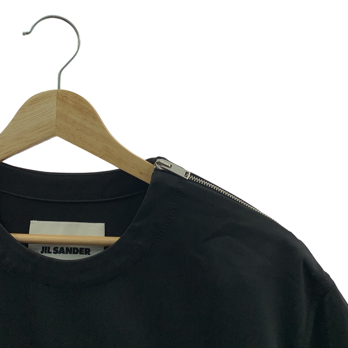 JIL SANDER / ジルサンダー テクニカルコットン ショルダージップ クルーネックTシャツ