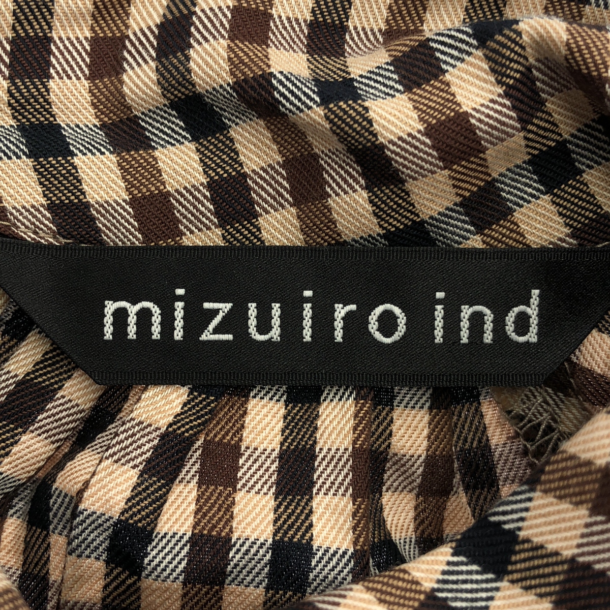 mizuiroind / ミズイロインド コットン チェック ギャザーネック プルオーバー