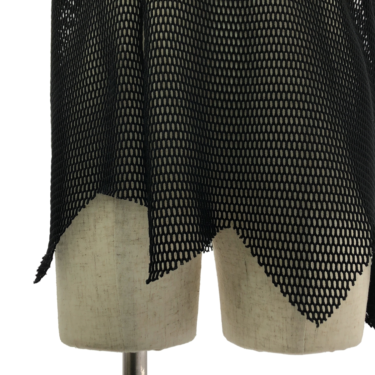 BLACK COMME des GARCONS / ブラックコムデギャルソン ポリエステル 変形 メッシュ クルーネック Tシャツ カットソー