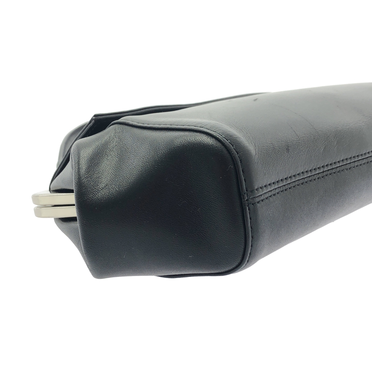 Y’s Red Labe / ワイズレッドレーベル 2way チェーンショルダー付き 牛革 レザー がま口 ハンドバッグ