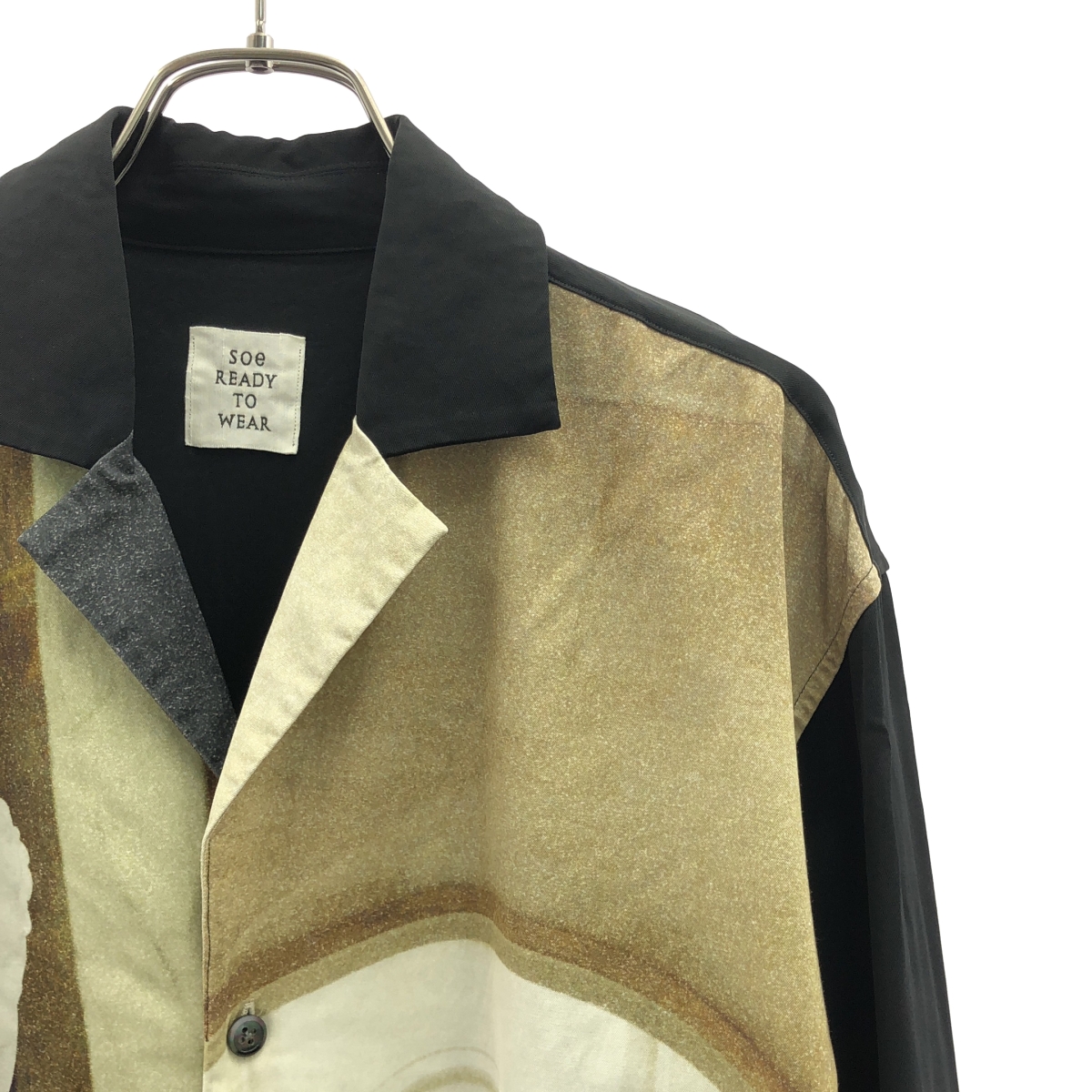 SOE / ソーイ ビスコース 総柄 オープンカラーシャツ