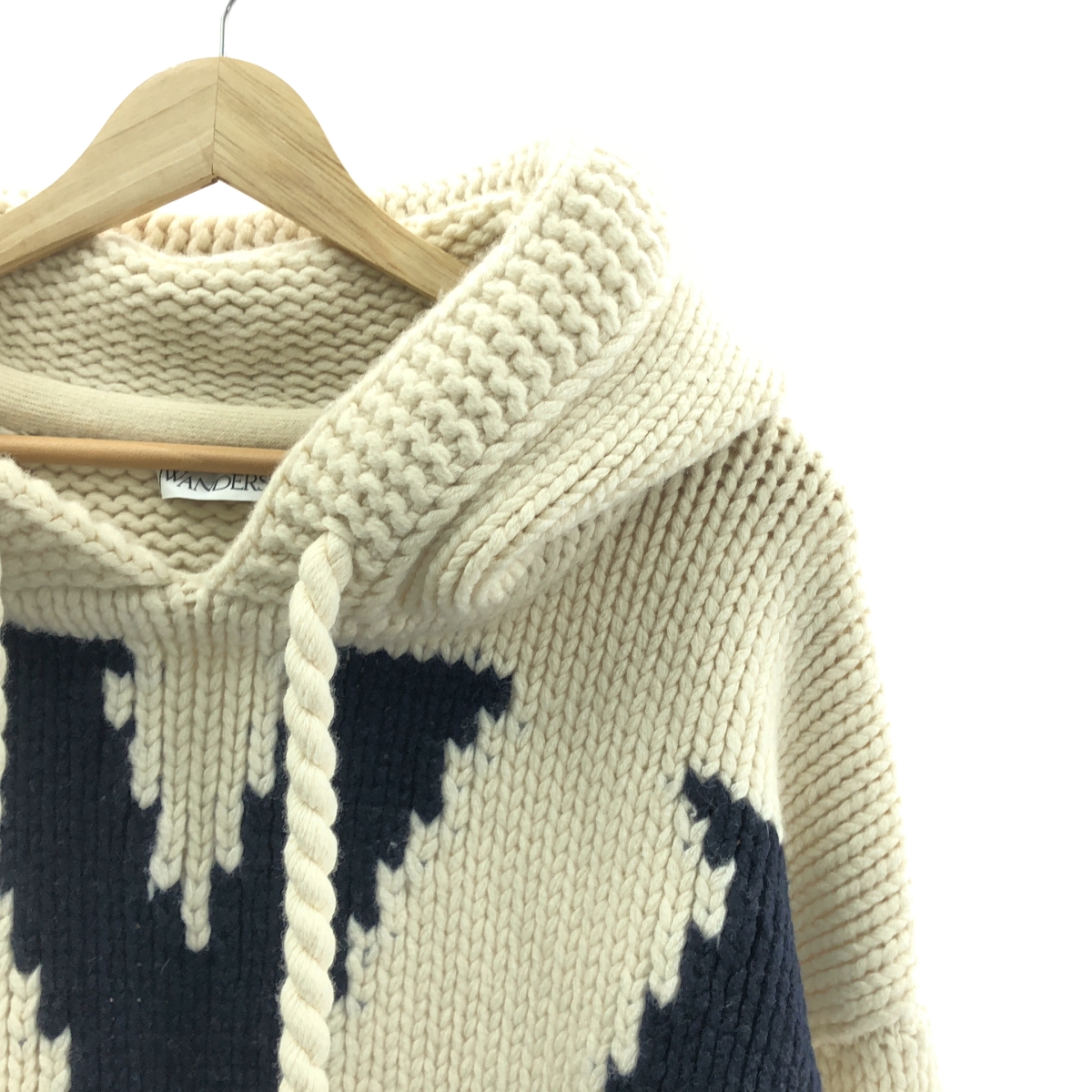 JW Anderson / ジェイダブルアンダーソン CHUNKY HOODIE ウール JWAロゴ インターシャ チャンキー フーディー ニット