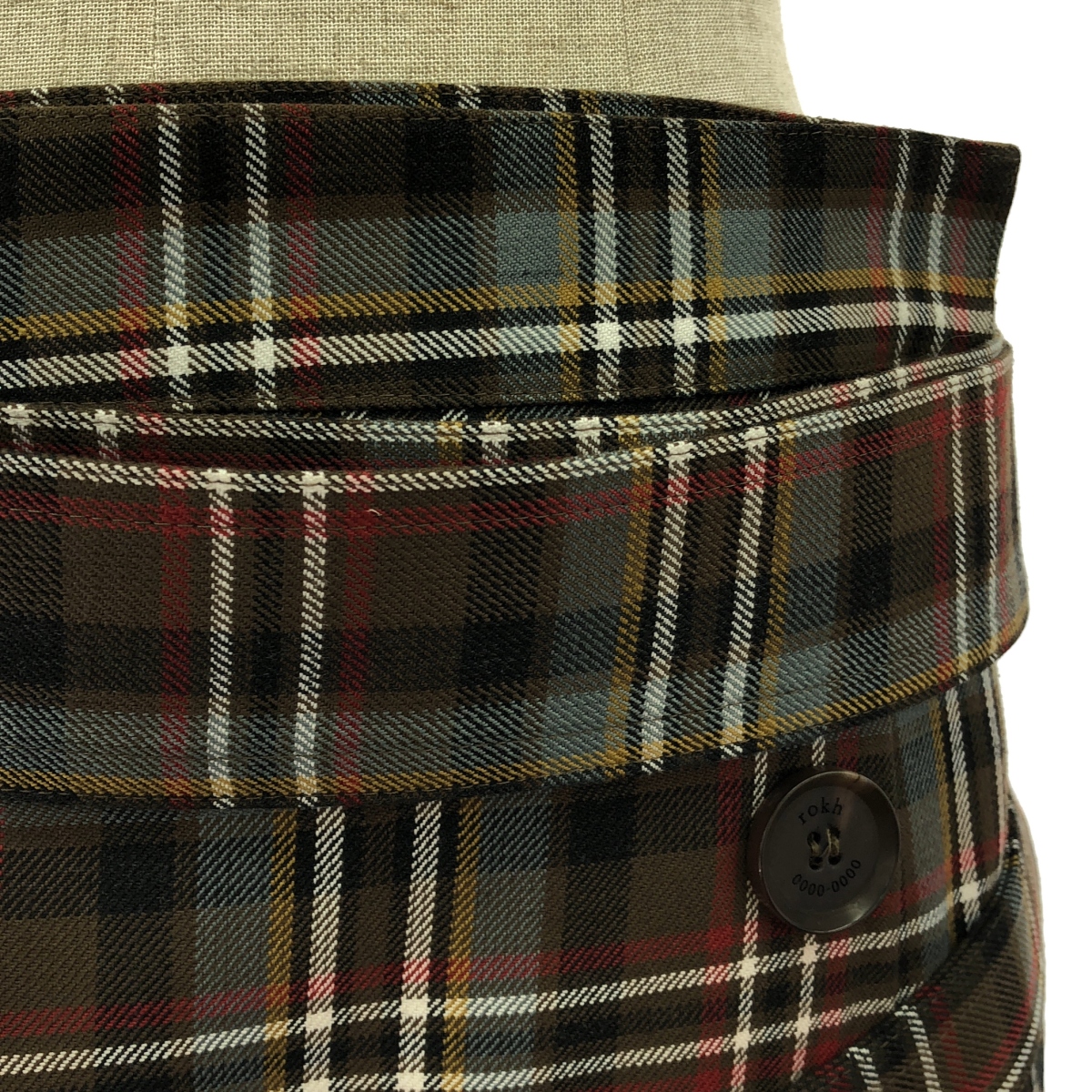 Rokh / ロック チェック ウール ボンテージスカート