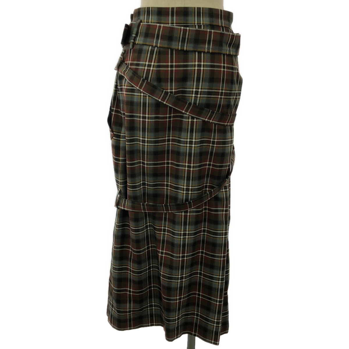 Rokh / ロック チェック ウール ボンテージスカート