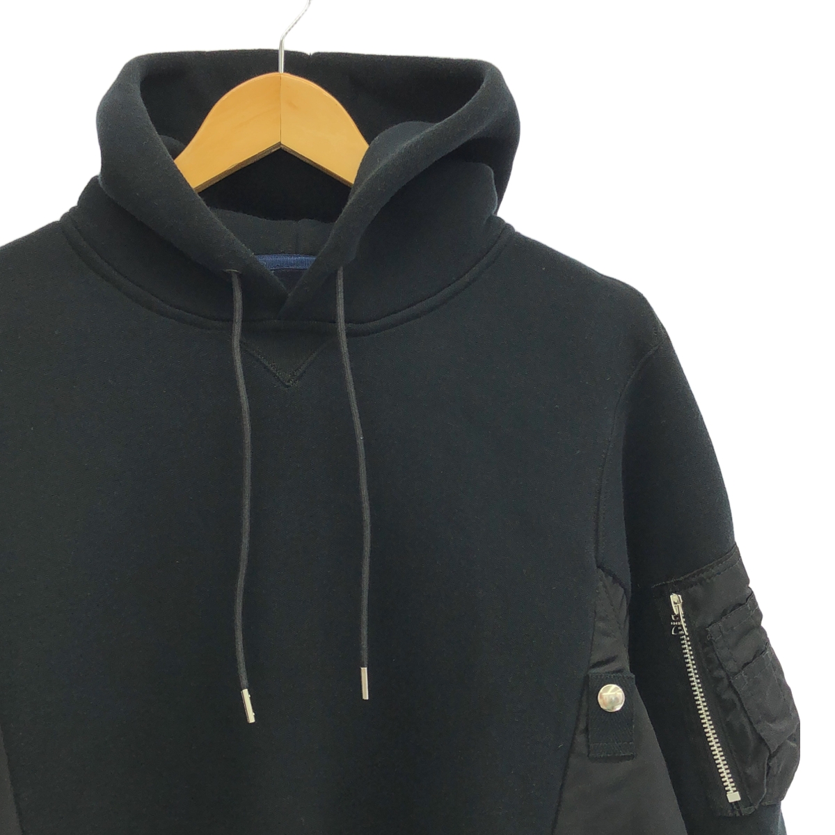 sacai / サカイ Sponge Sweat × MA-1 Hoodie / 異素材 切替 ドッキング スポンジ スウェット フーディ