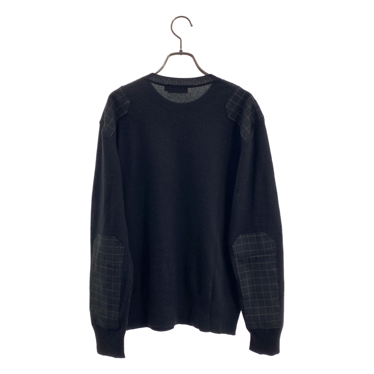 AFFA / エーエフエフエー スパイダー チェック 切替 シルク混 カシミア ニット