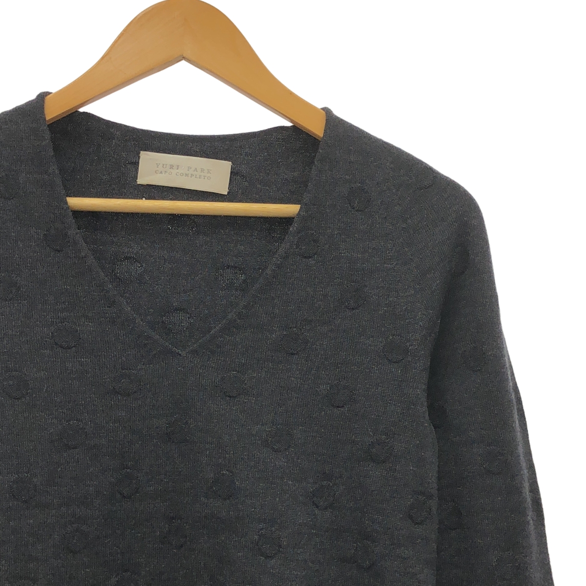 yuri park / ユリパーク Vネック ドット ウールニット