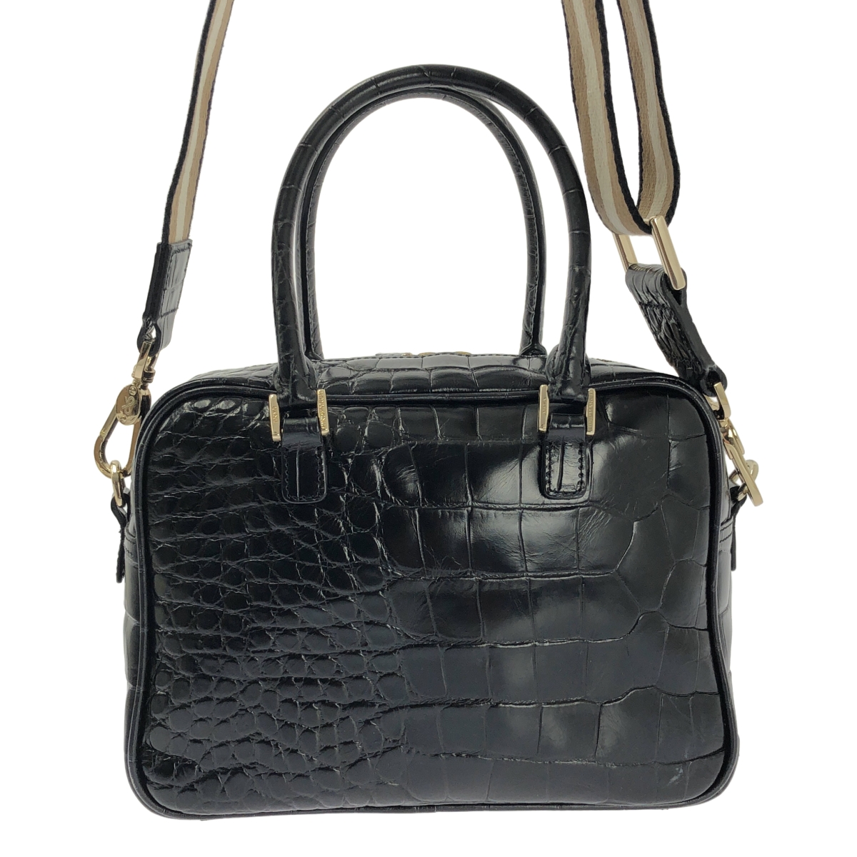 ANYA HINDMARCH / アニヤハインドマーチ カーカー ミニ 2Way クロコ型押し レザー ハンド ショルダーバッグ