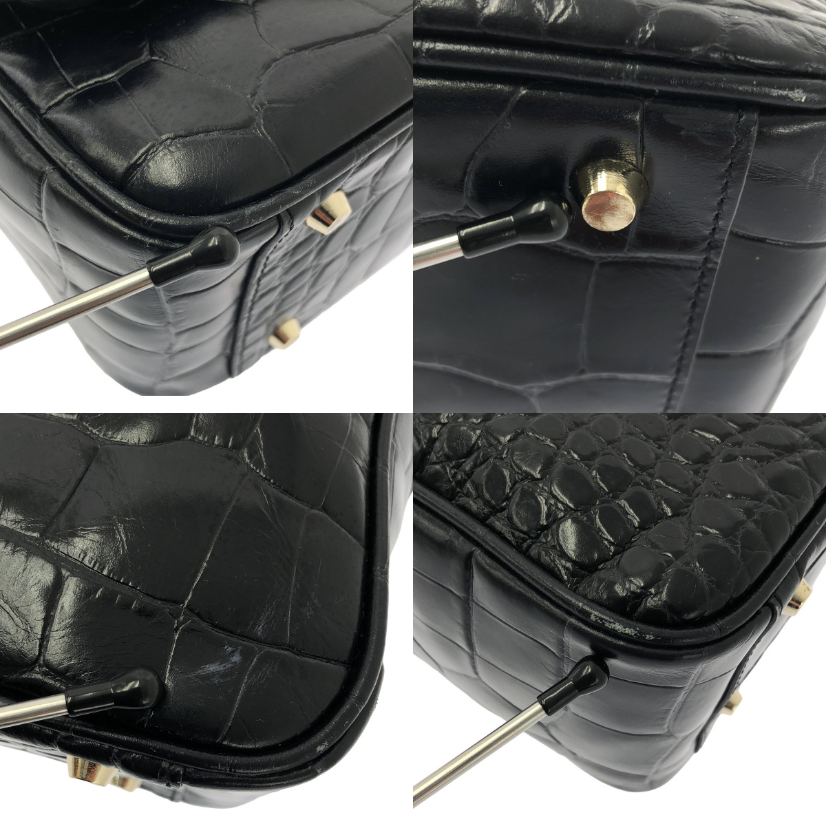 ANYA HINDMARCH / アニヤハインドマーチ カーカー ミニ 2Way クロコ型押し レザー ハンド ショルダーバッグ