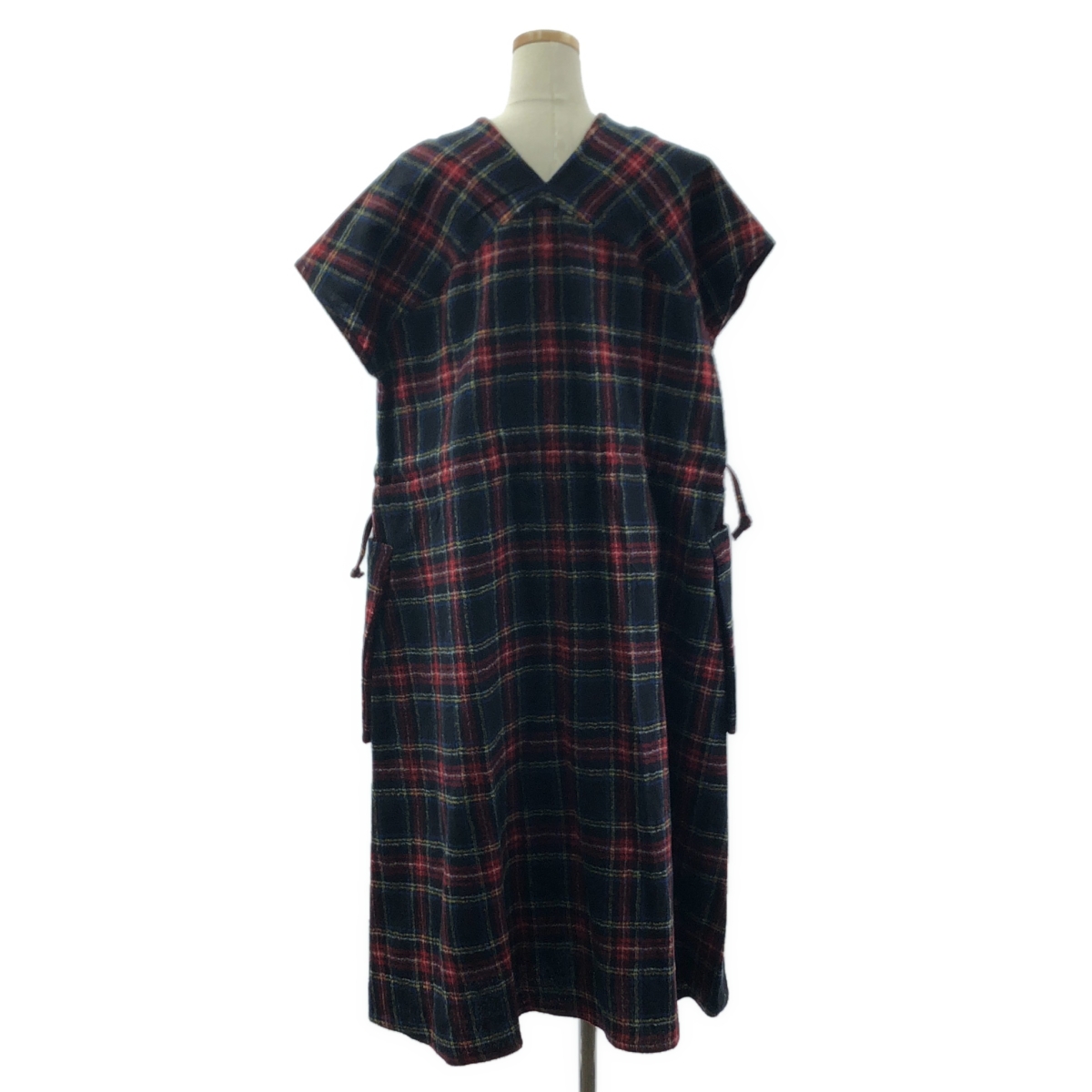 R & D.M.Co- / オールドマンズテーラー WOOL TARTAN CHECK POCET DRESS ウール タータンチェック ポケットドレス ワンピース